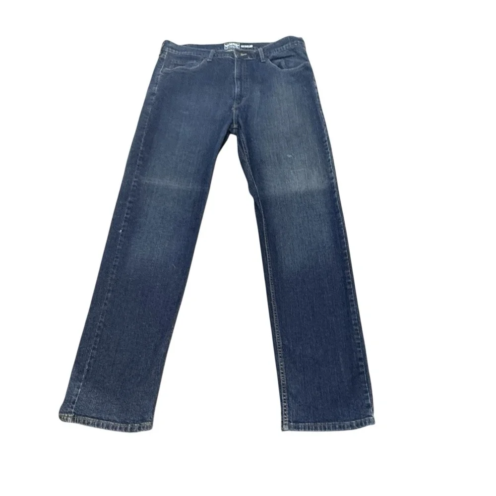 Mens Regular Fit Dark Wash Denim Jeans Classic‎ Staple Everyday 38x34